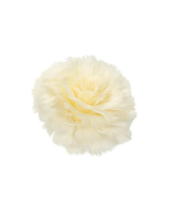 Feather flower clip ivory