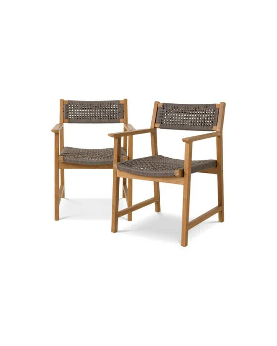 Cancun Dining Chair Natural Teak Set of 2