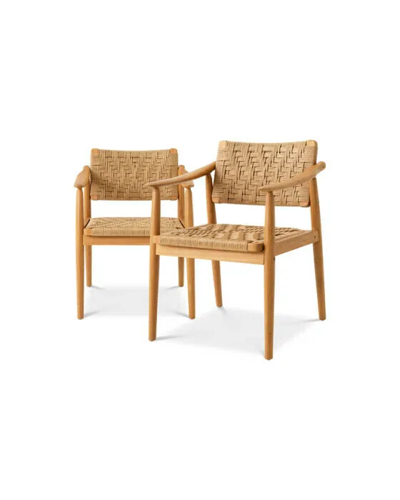 Coral Bay Dining Chair Natural Teak Set of 2