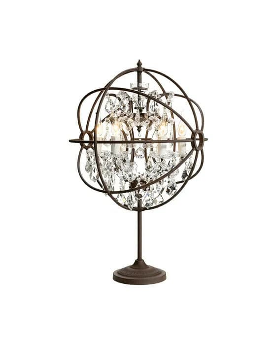 Rome Table Lamp Rust / Crystal