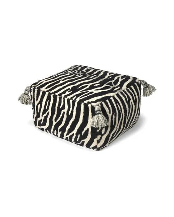 Zebra Pouffe Black/White
