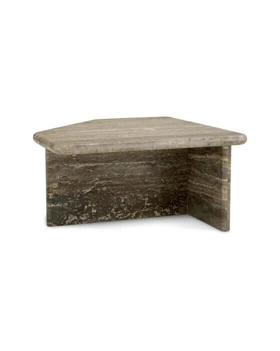Ciro Couchtisch Silber Travertin