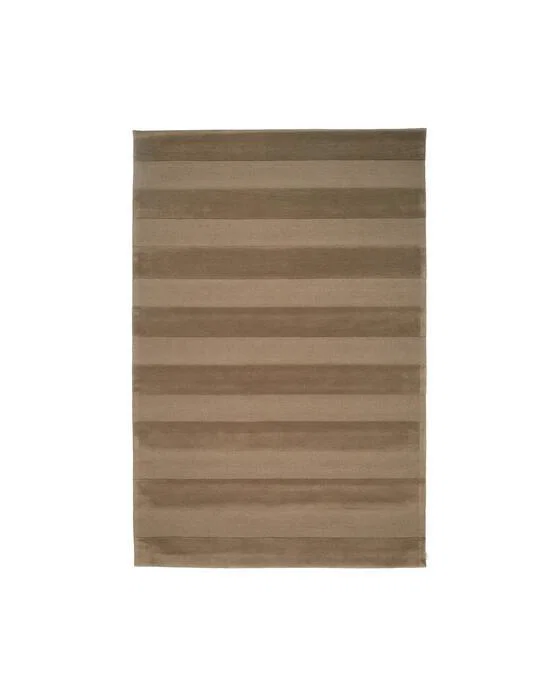 Stripe Bouclé-Teppich braun