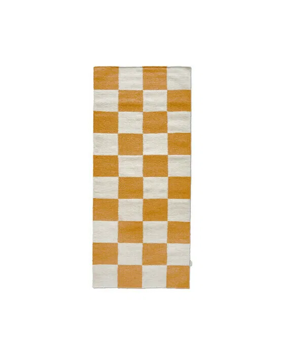 Square teppich weiß/gelb