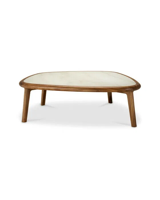 Wilma Couchtisch Mahagoni Marmor
