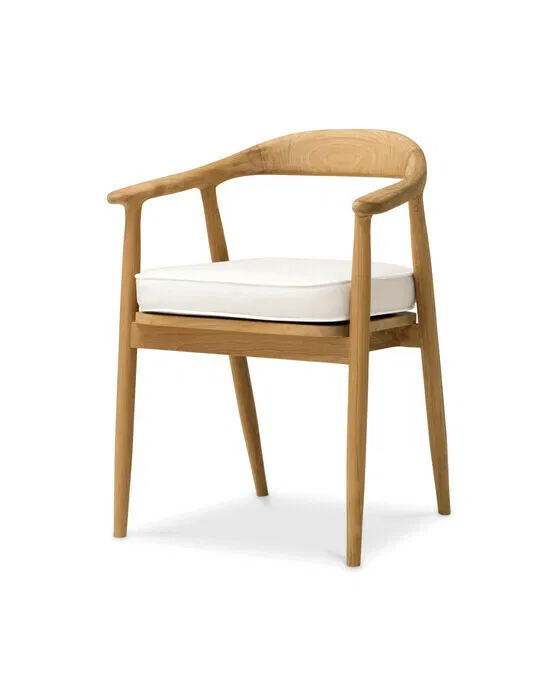 Beale esszimmerstuhl teak flores off-white