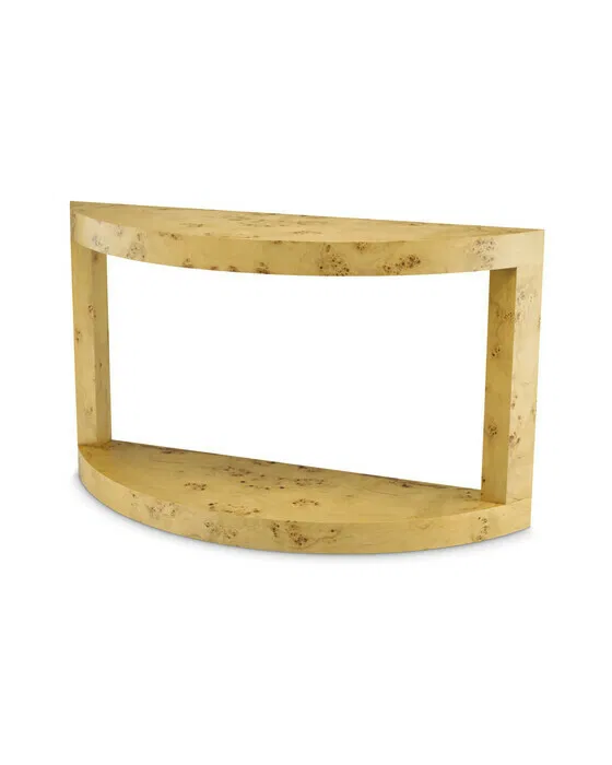 Raphael Console Table Mappa Burl Veneer
