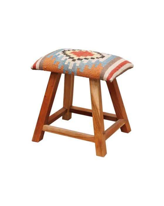 Kilim Hocker Mehrfarbig