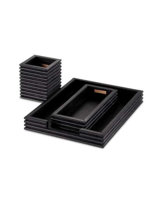 Elvane Schreibtischset schwarz 3-teilig