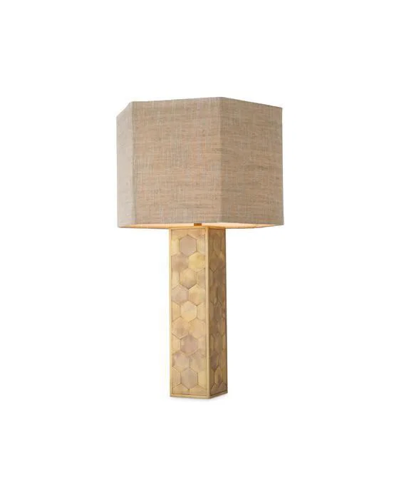 Montreux Tischlampe aus antikem Messing