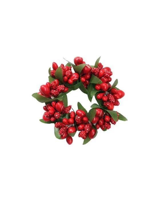 Kerzenmanschette mit roten Beeren