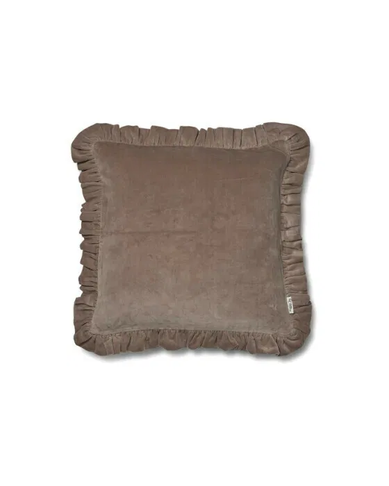 Frilled kissenhülle desert taupe