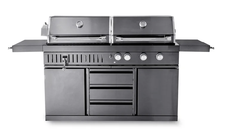 Black Collection - Freistehender Gas- und Holzkohlegrill - Myoutdoorkitchen