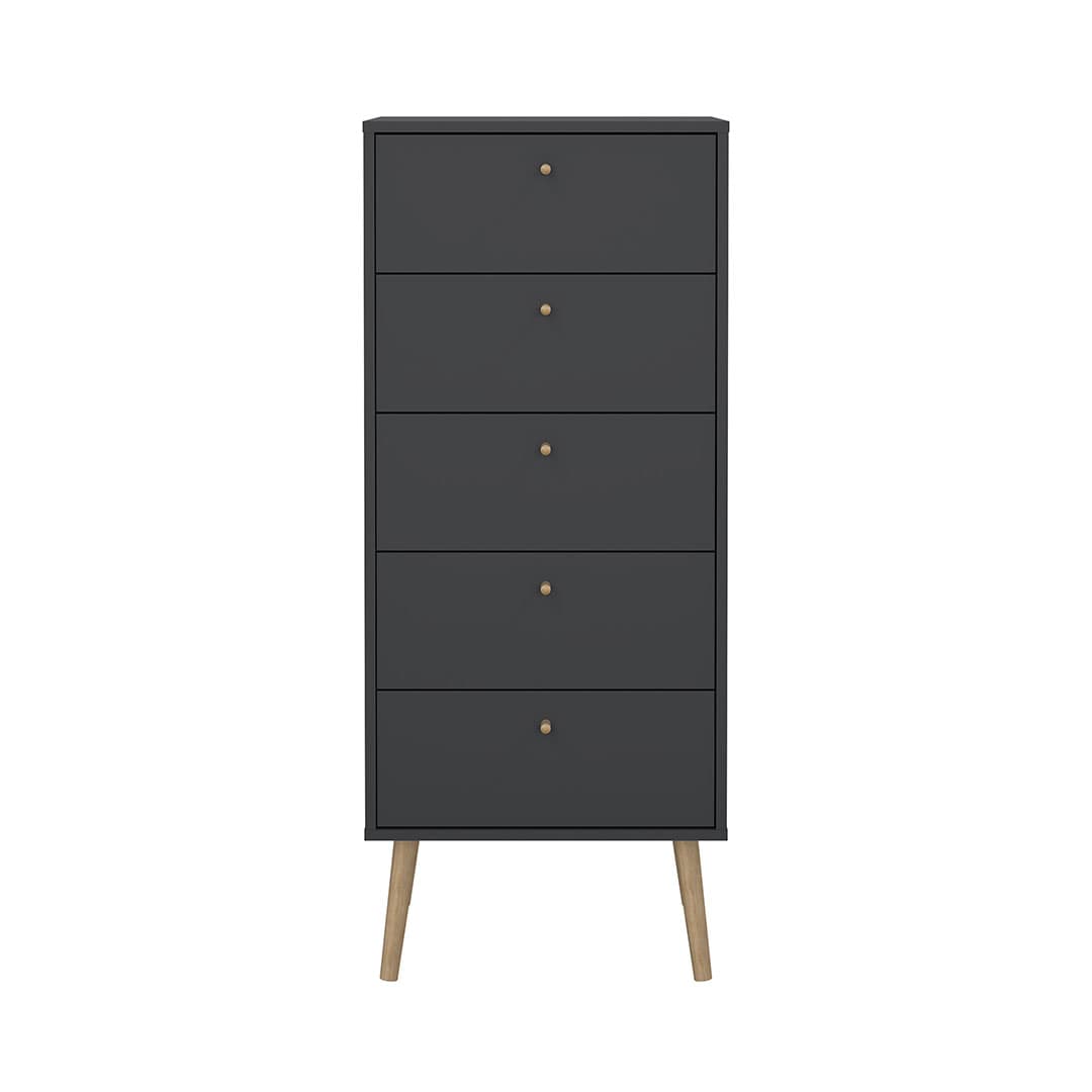 Bodo Kommode 5 Schubladen matte grau.