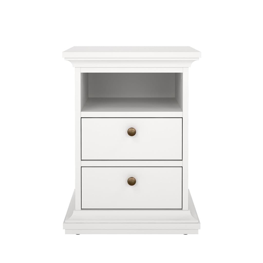 Venedig Nachttisch Breite 43 cm, Höhe 58 cm weiss.