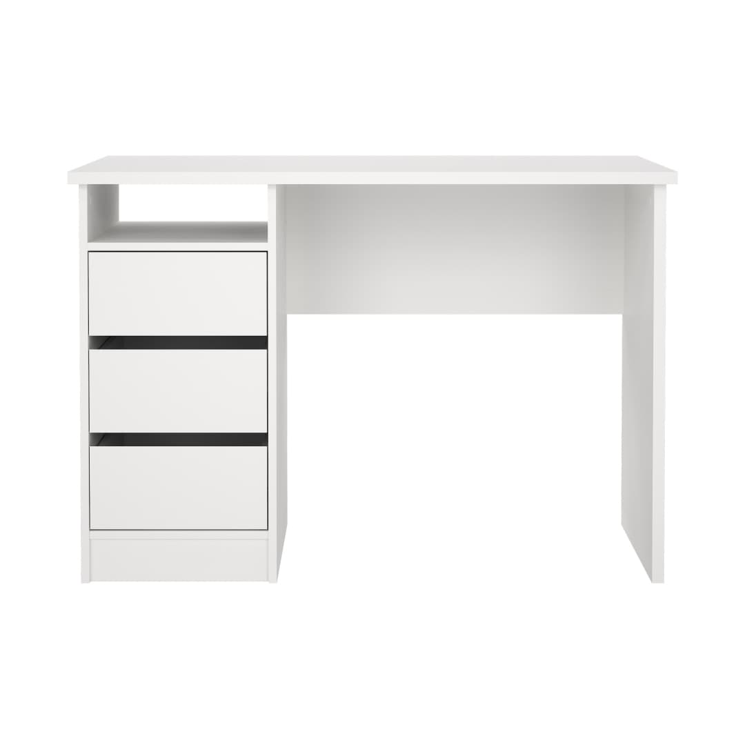 FunctionPlus Schreibtisch 3 Schubladen weiß.