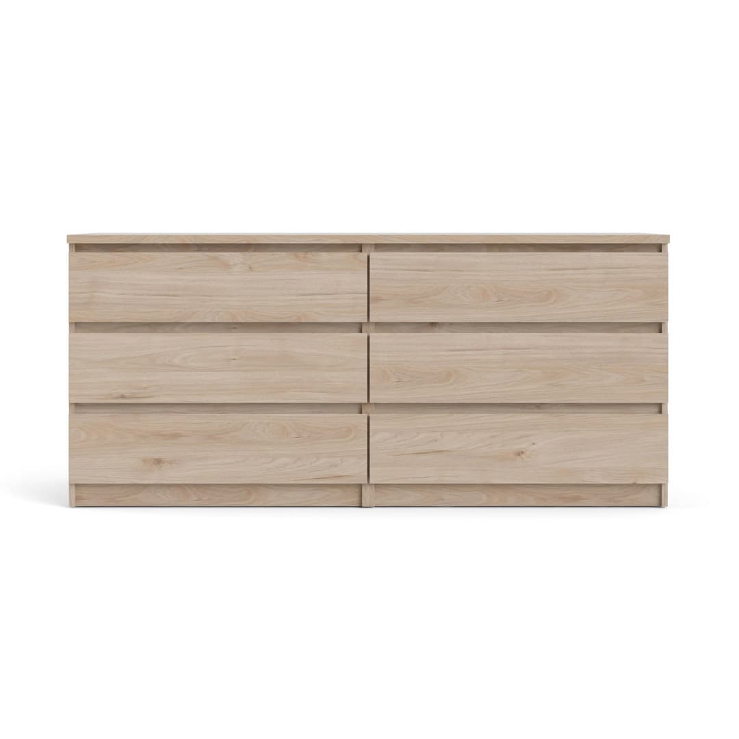 Nada Kommode 6 Schubladen Hickory-Dekor.