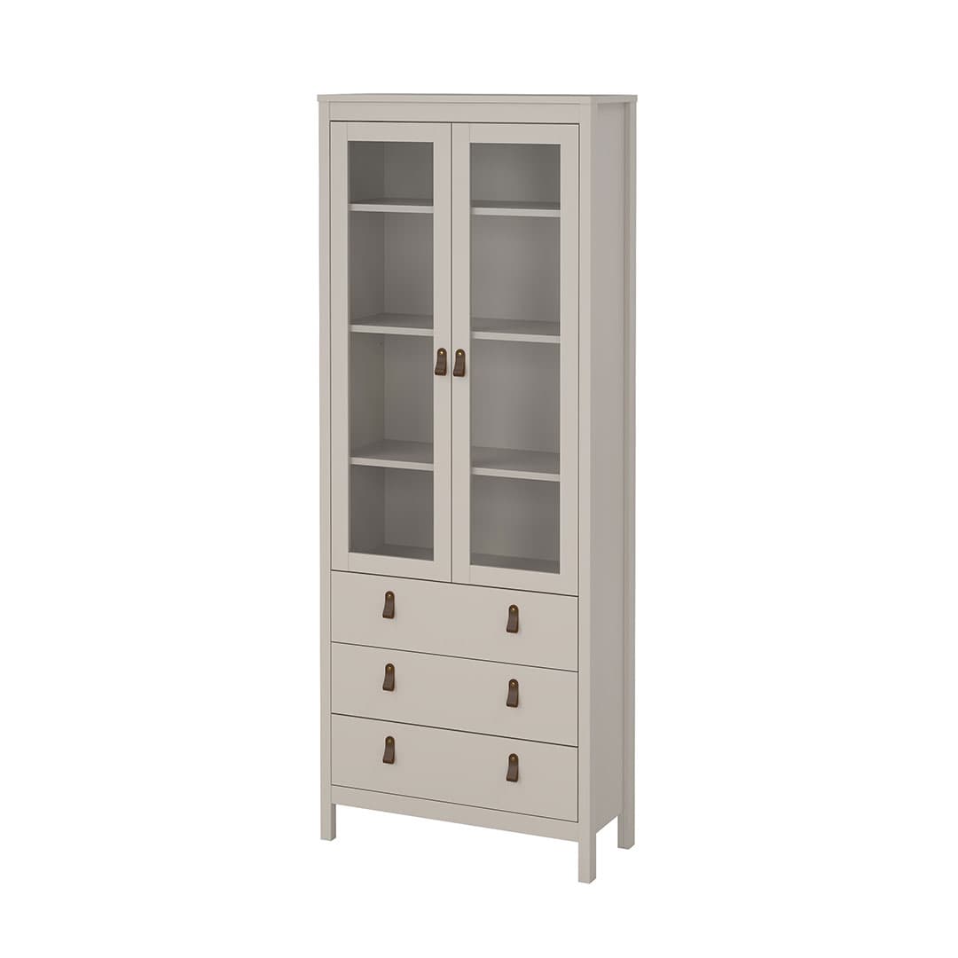 Madrid Vitrinenschrank 2 Türen 3 Schubladen Cashmere.