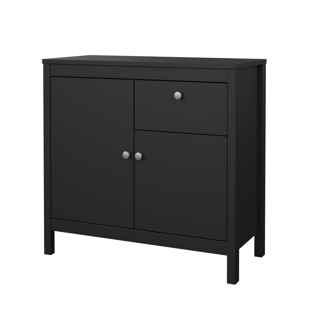 Madrid Sideboard 2 Türen 1 Schublade schwarz matt.