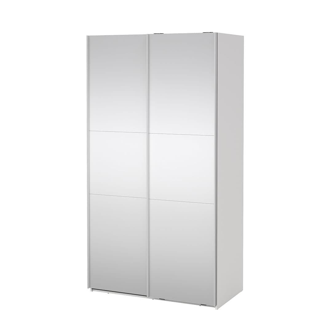 Como Schiebetürenschrank 2 Türen mit Spiegel 120x220cm weiß.