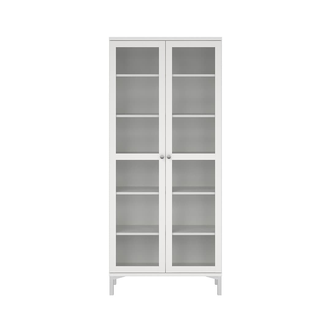 Roma Vitrinenschrank 2 Türen weiß.