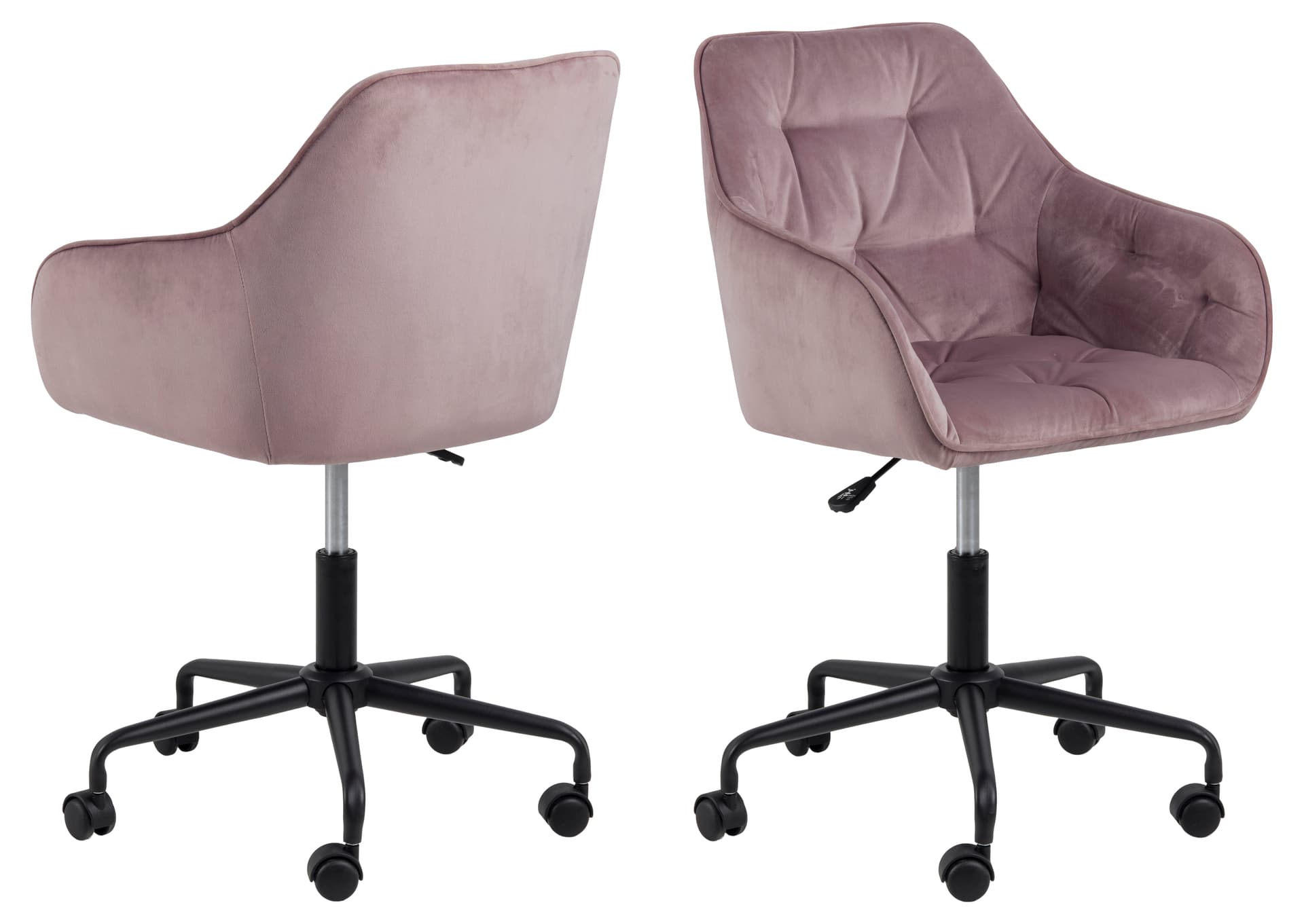 Brooke Bürostuhl Velour rosa.