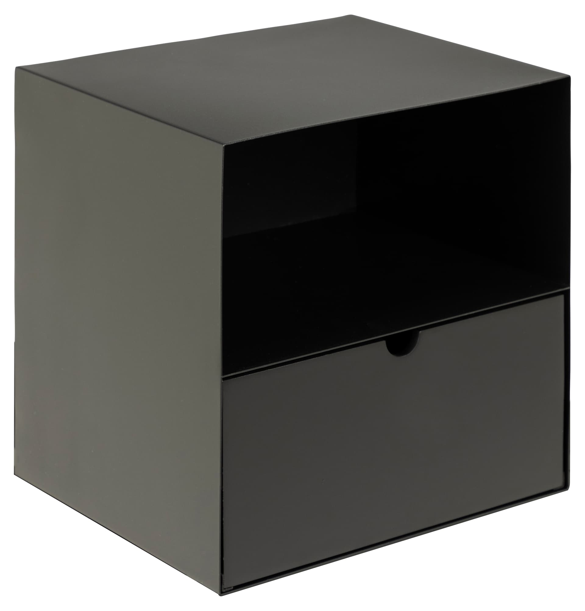 Joliet Nachttisch Wandbehang mit 1 Regal und 1 Schublade schwarz.
