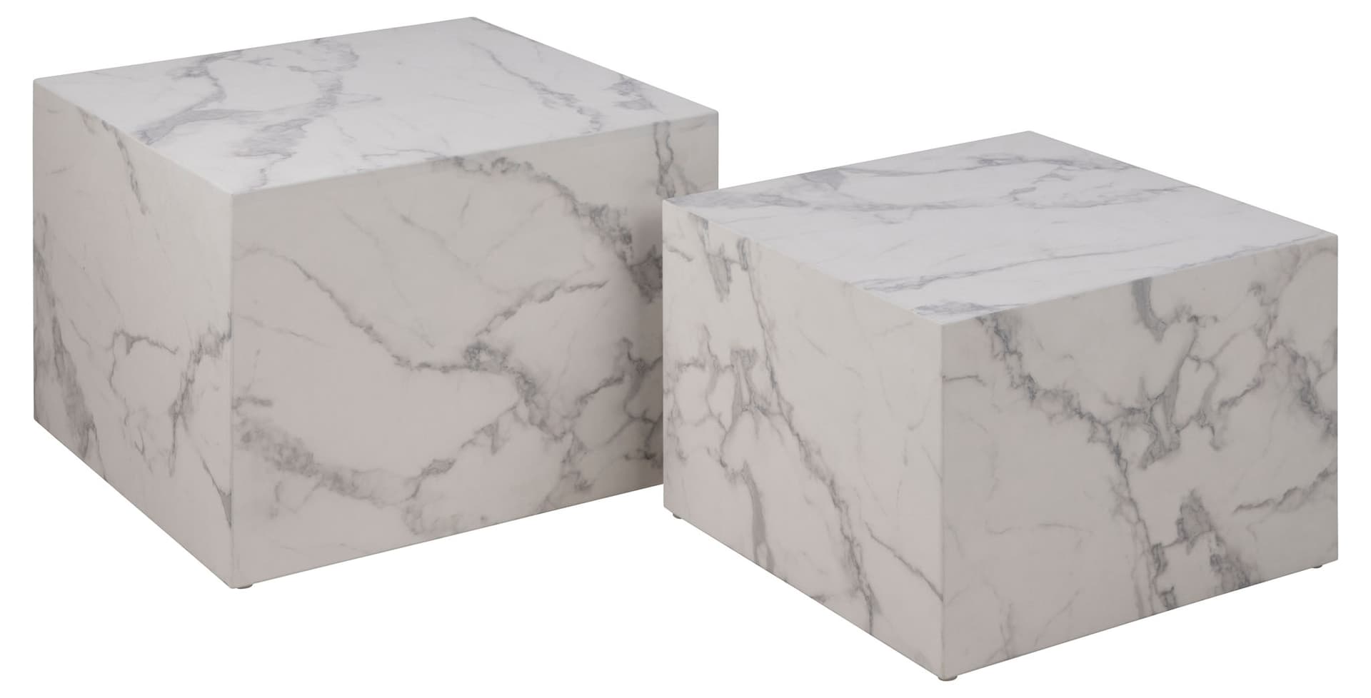 Dice Couchtisch Marmor 2 Stück Dekor weiss.