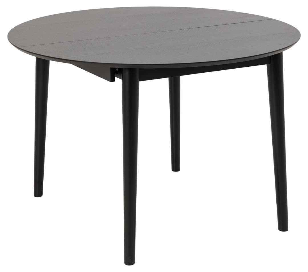 Montreux Esstisch Ø115/154cm inkl. Zusatzplatten schwarz.