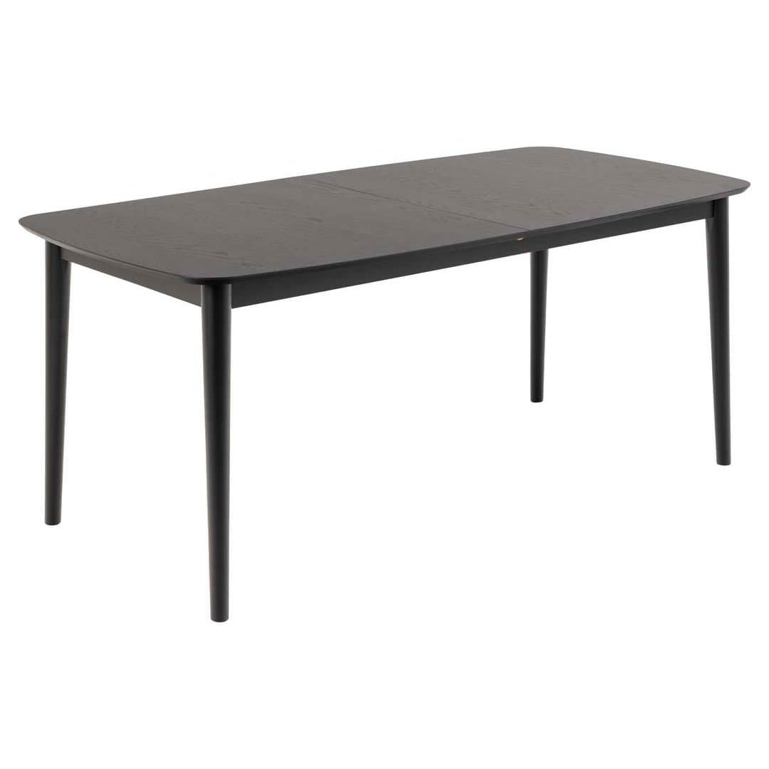 Montreux Esstisch 90x180/219cm inkl. Zusatzplatten schwarz.