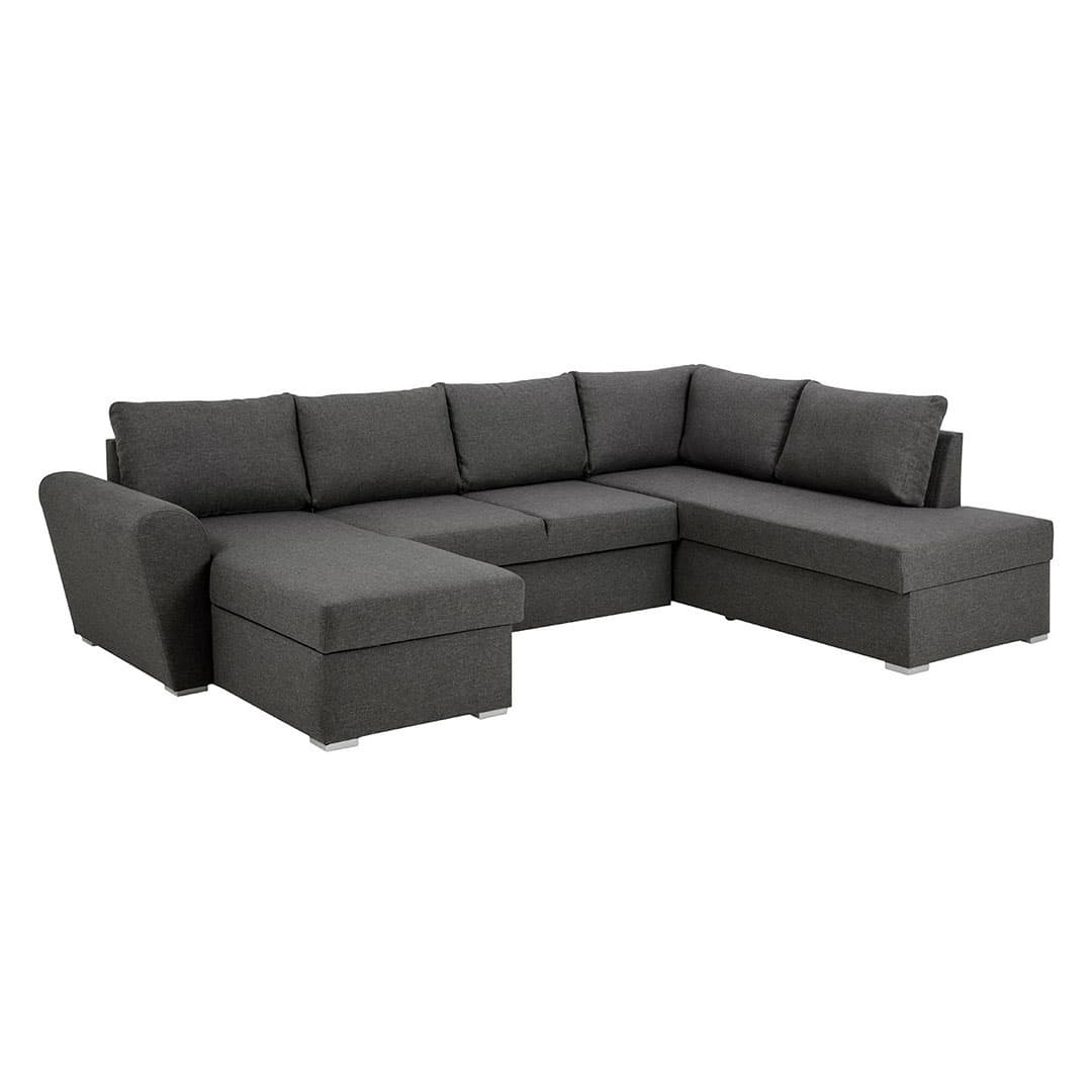 Stefan Schlafsofa mit Chaiselong links, grau.