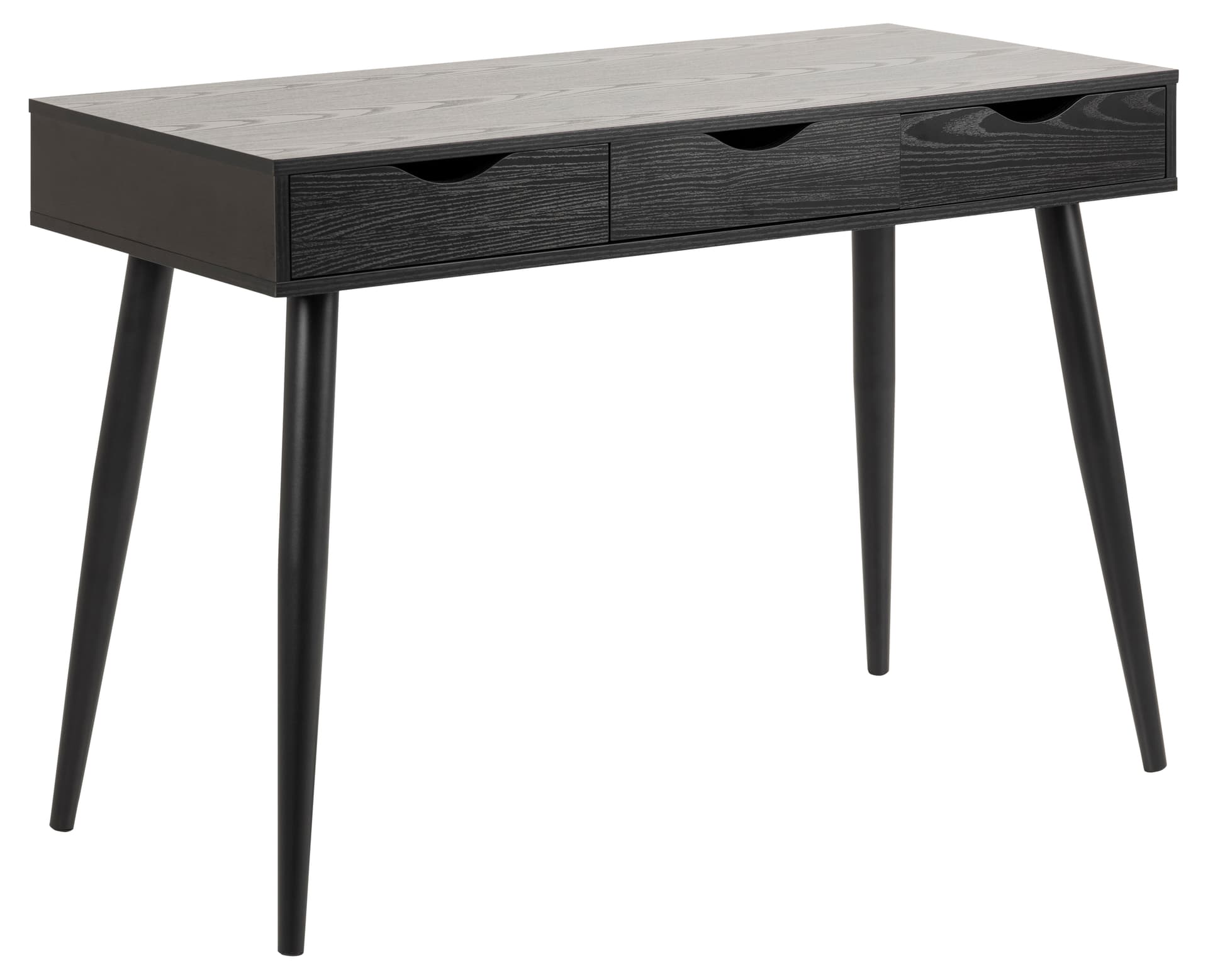 Nete Schreibtisch mit 3 Schubladen schwarz.