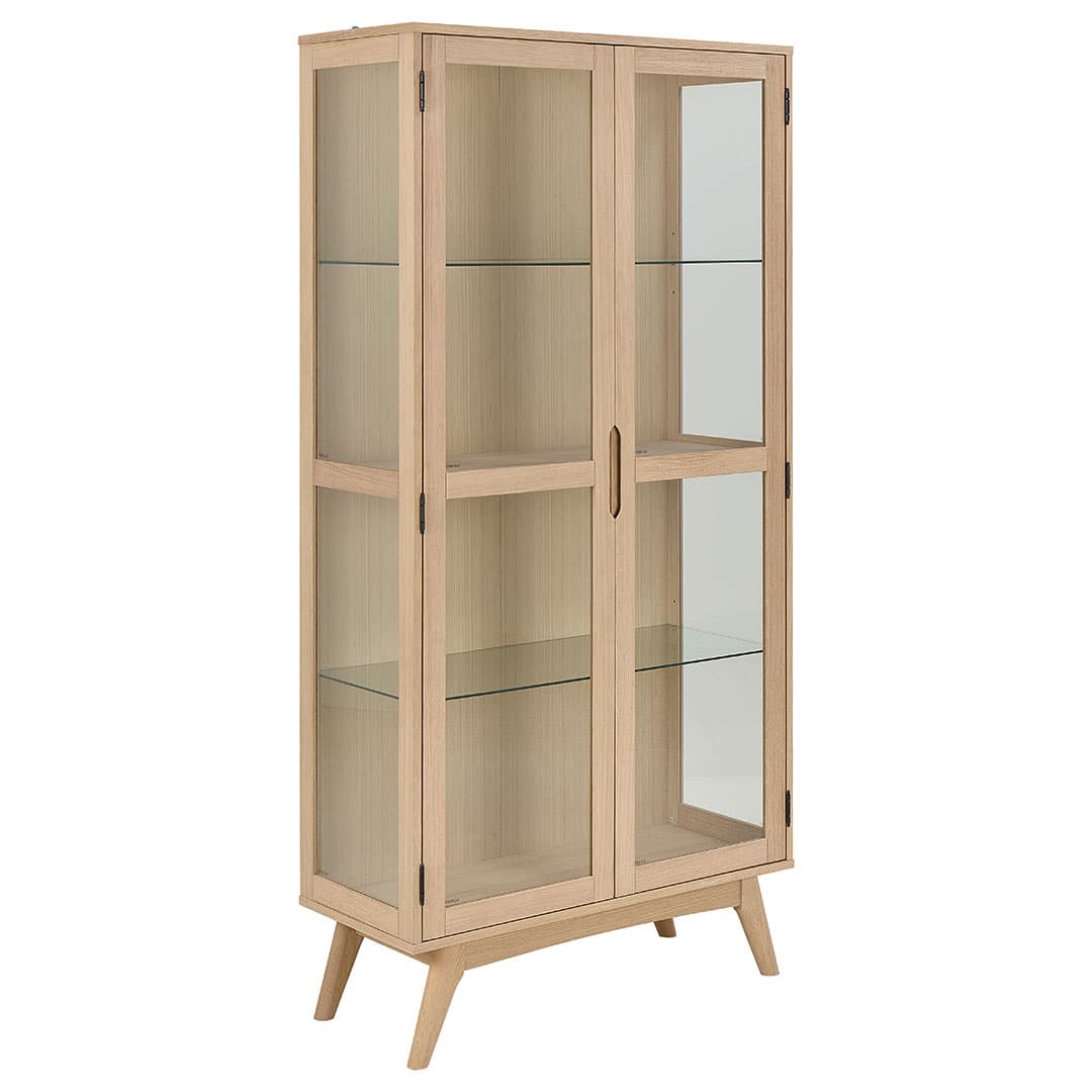 Marte Vitrinenschrank 2 Türen weiß.