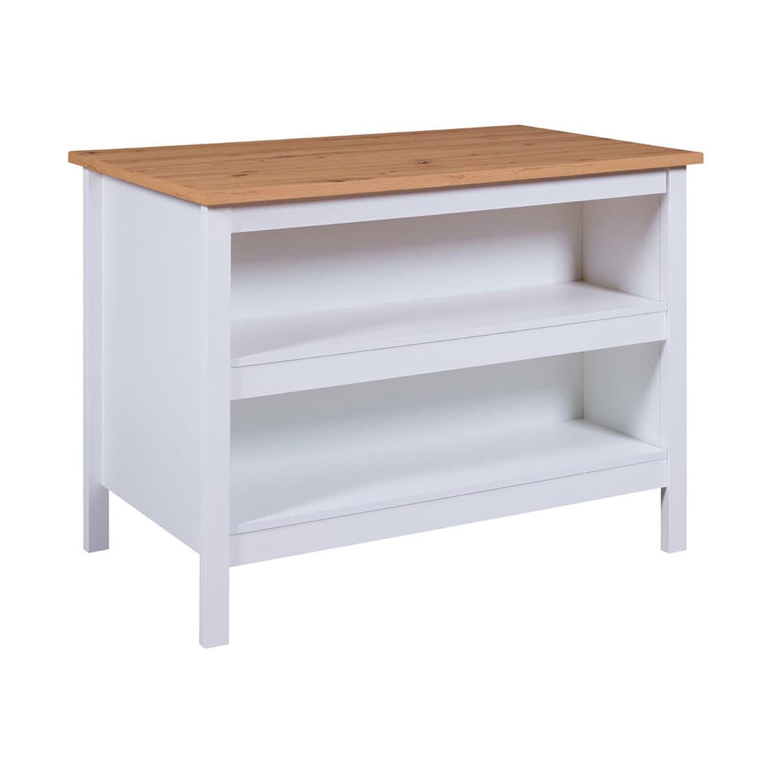 Julina Sideboard Küchen-Ø, 2 Ablagen weiß, Artisan Eiche dekor.