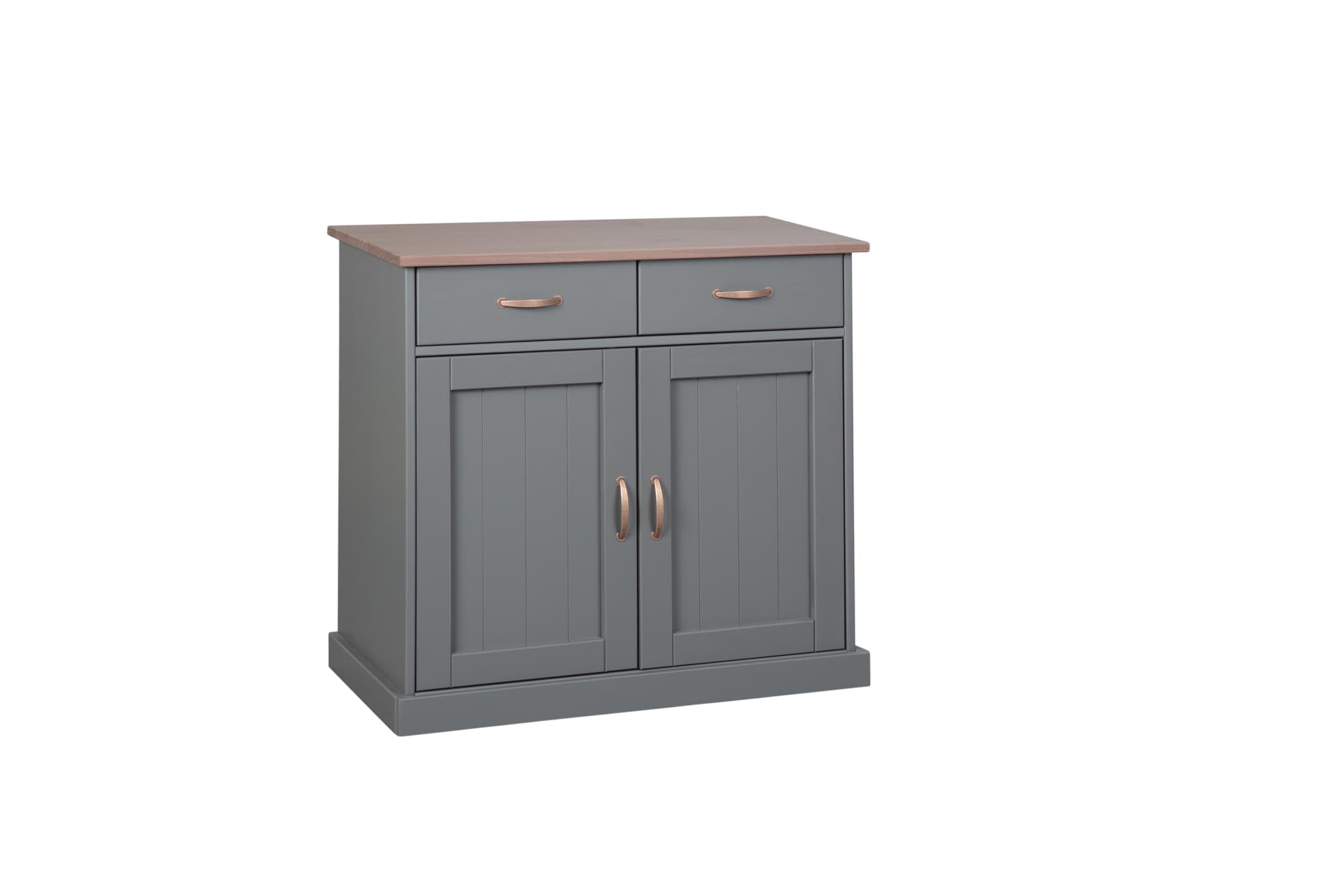 Luzerna Sideboard mit 2 Türen und 2 Schubladen Grau, Braun.