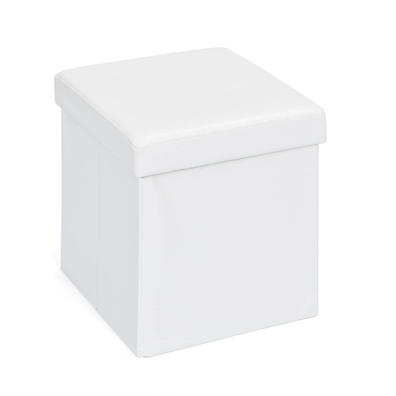Sanne Aufbewahrungsbox Hocker, faltbar mit Deckel, weiss.