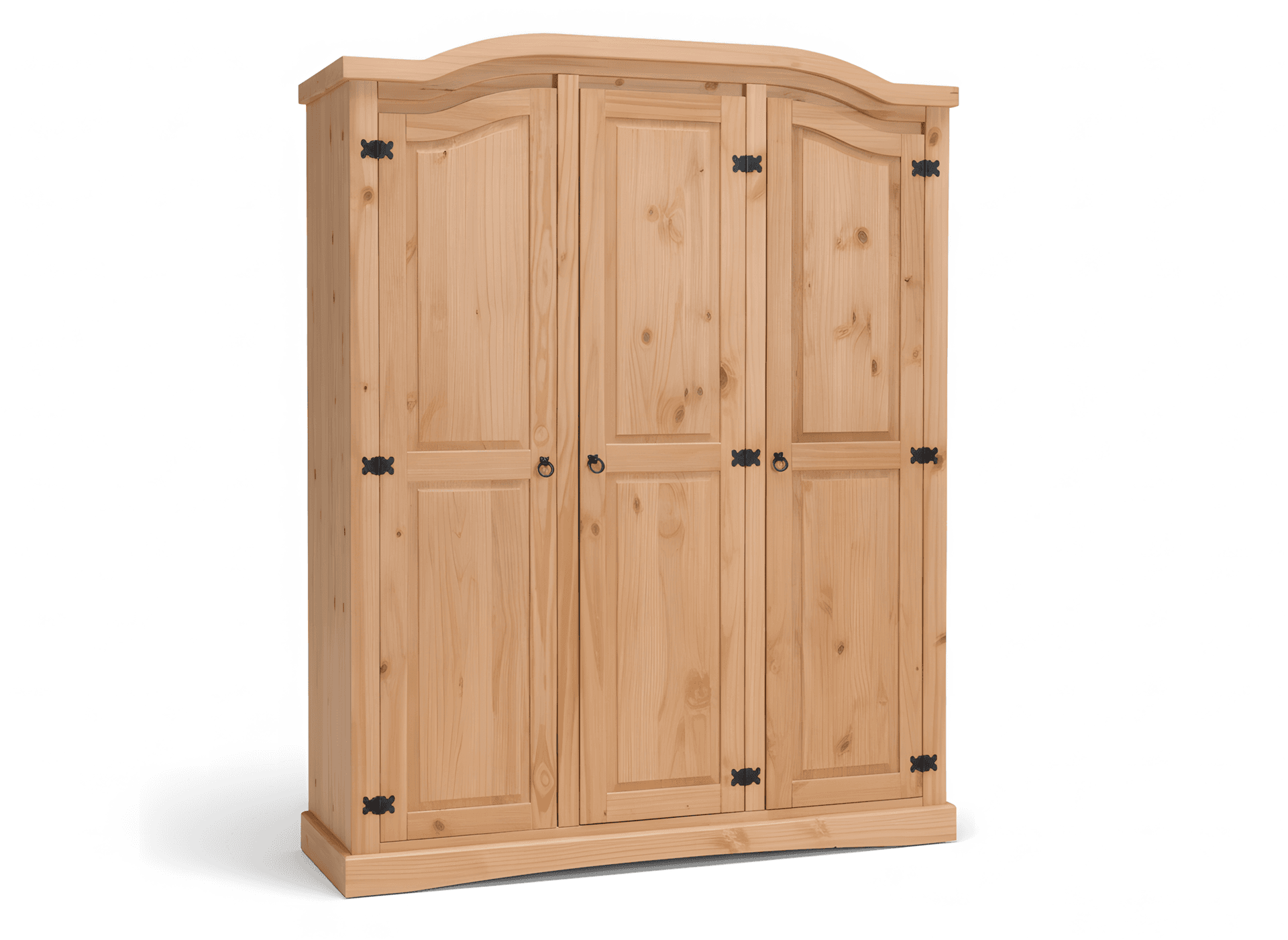 New Mexico Kleiderschrank 3-Trg. Breite 152 cm, Höhe 193 cm gelaugt/Wachs.