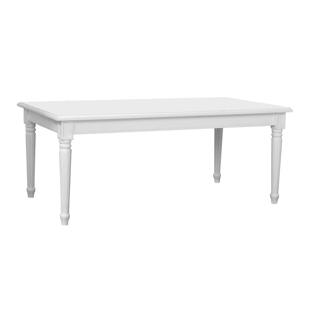 Amaretta Esstisch 100x180/280 einschl. 2 Zusatzplatten antik weiß, antik patiniert.