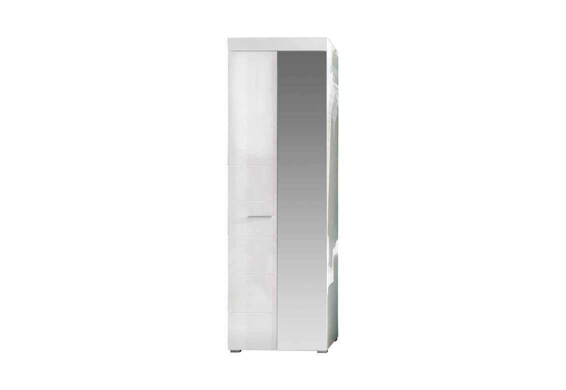 Amira Kleiderschrank 2 Türen, weiss, weiss hochglanz.