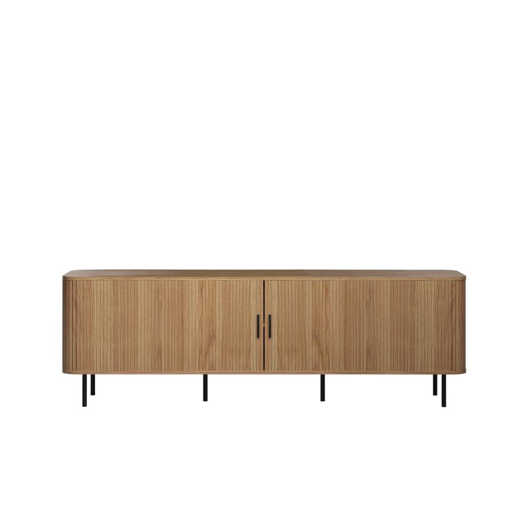 Ronin TV Tisch 2 Jalousietüren Eiche Dekor.