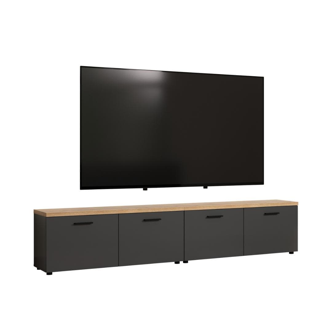Baggio TV Tisch 2 Teile, 4 Türen Antracit.