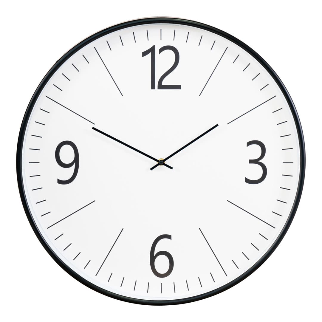 Biel Wanduhr Ø51 cm schwarz, weiß.