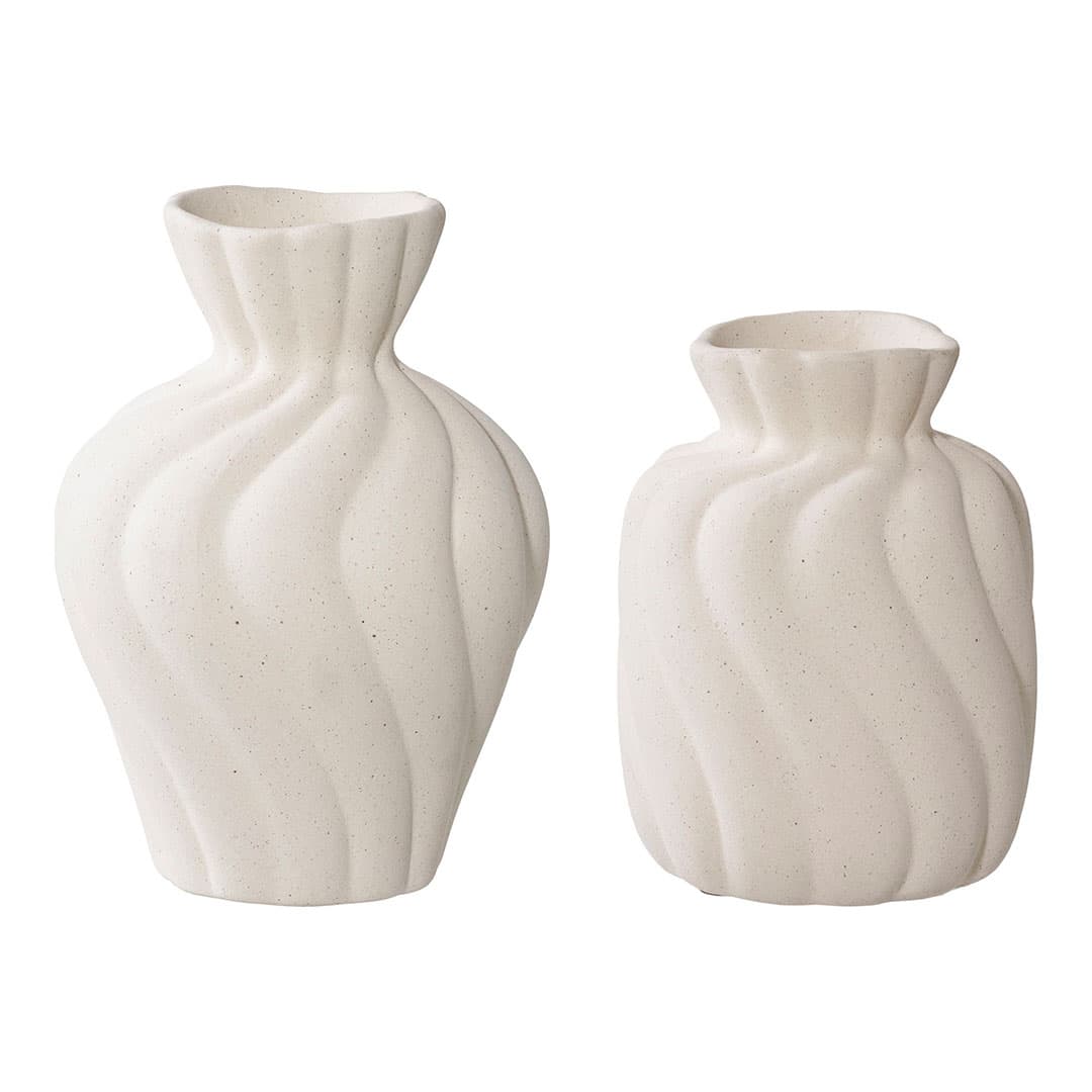 Évora Vase Set von 2 weiß.