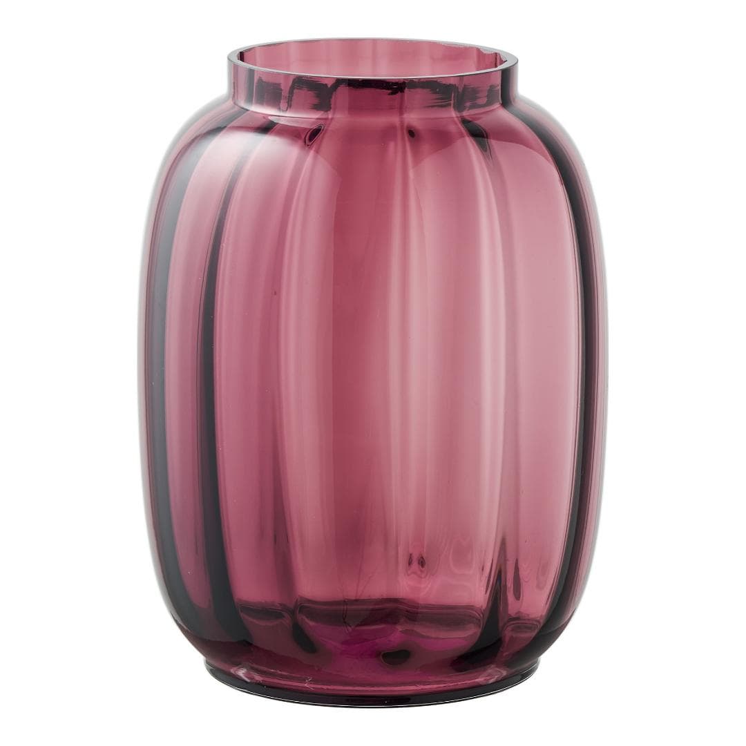 Lykke Vase mundgeblasenes Glas smoked rot.