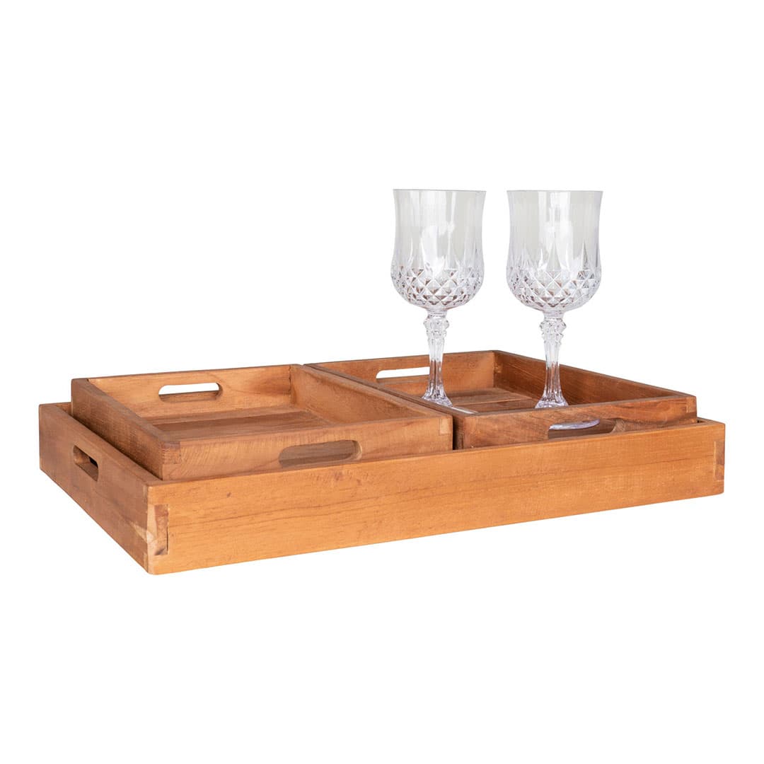 Faro Teller, Set von 3 Teak.