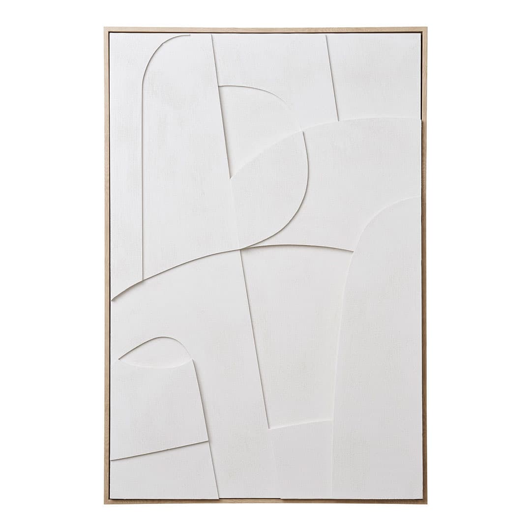 Madeline NO 2,60 Relief Wanddekoration mit Rahmen 60x90cm weiß.
