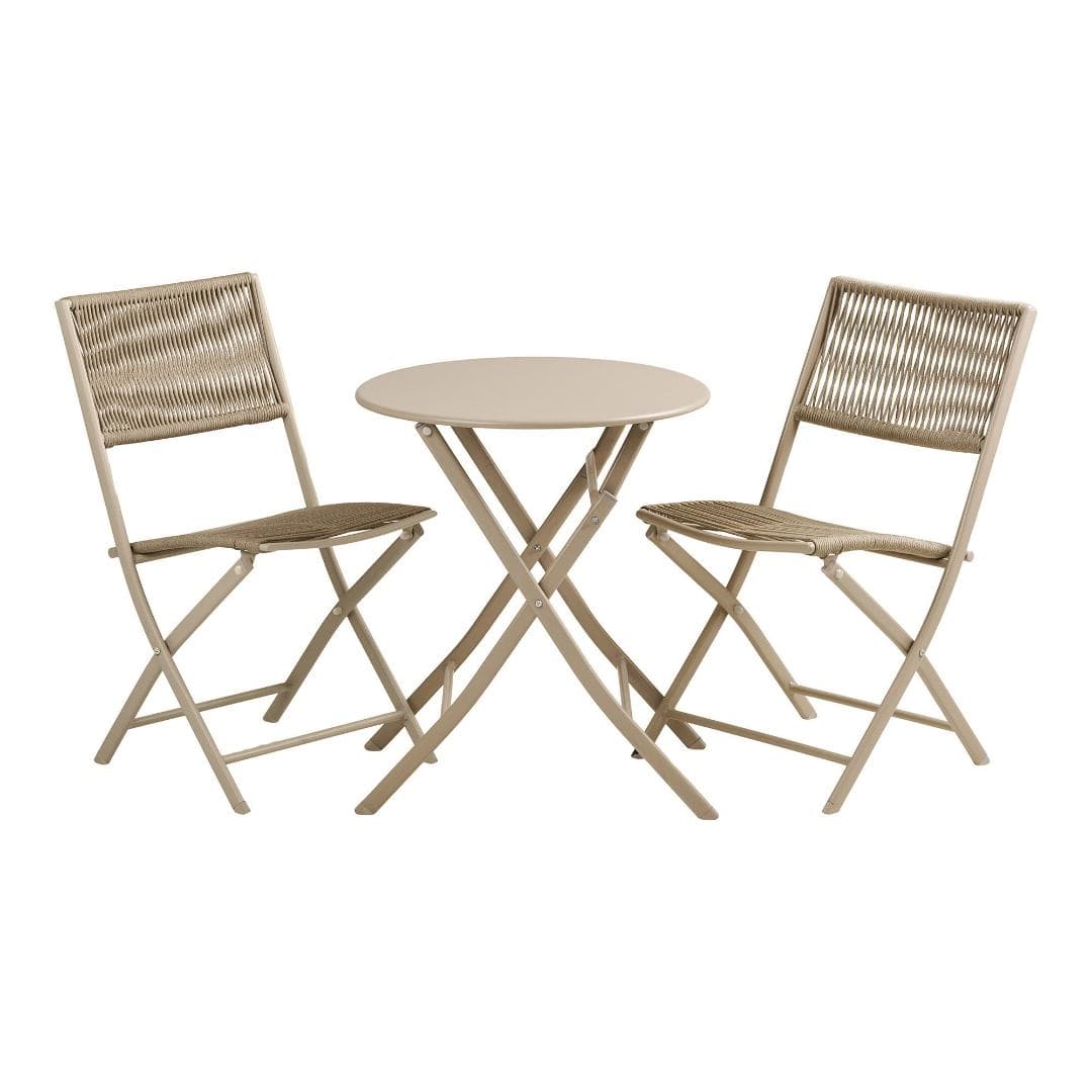 Arja Cafeset 1 Tisch 2 Stühle taupe.