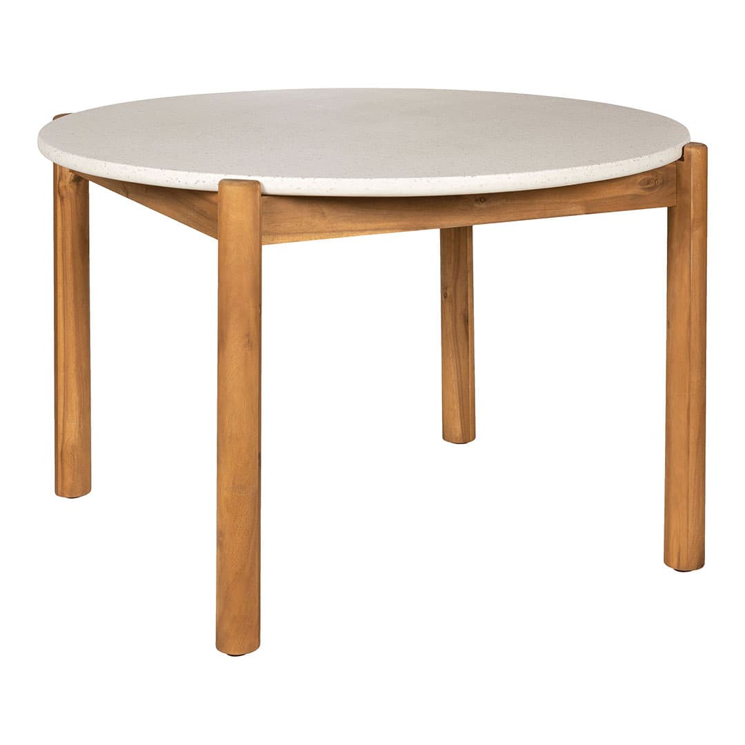 Terracina Gartentisch Ø120cm Natur, weiß.