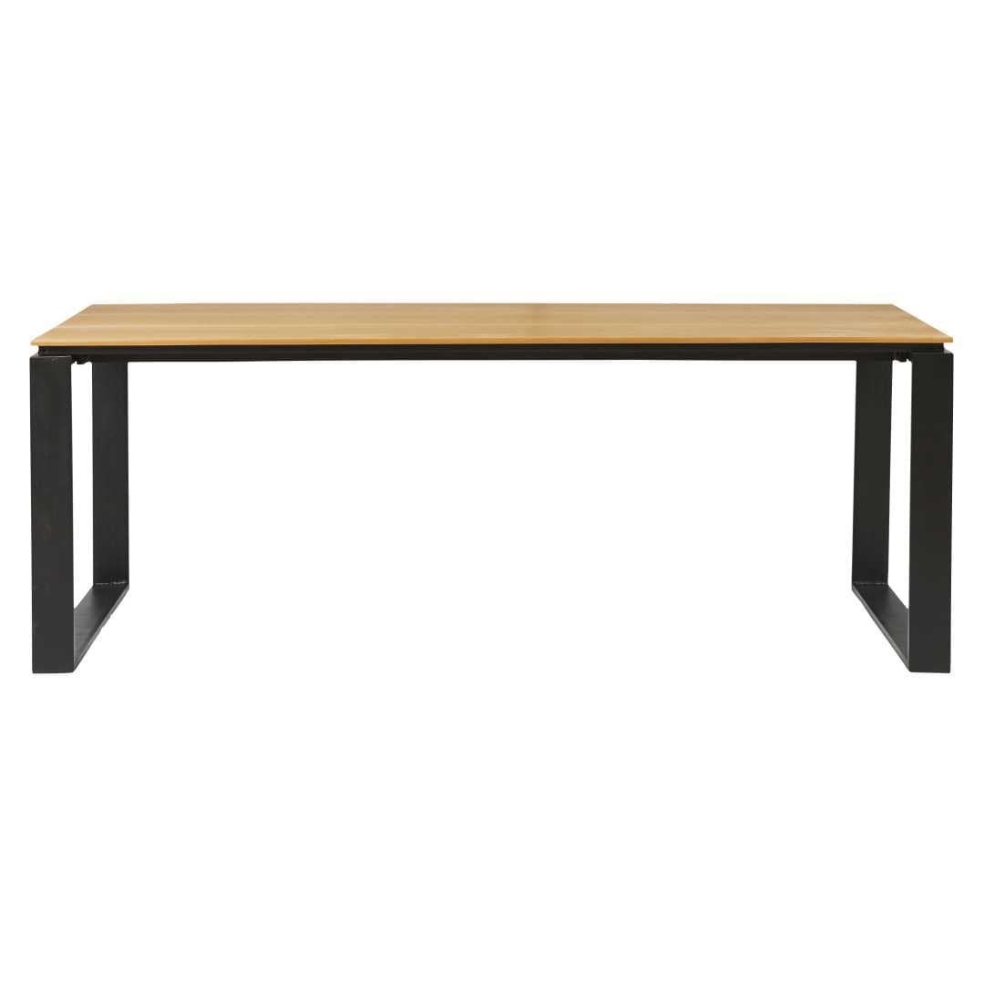 Martinus Gartentisch 100x210cm schwarz,Teak dekor.