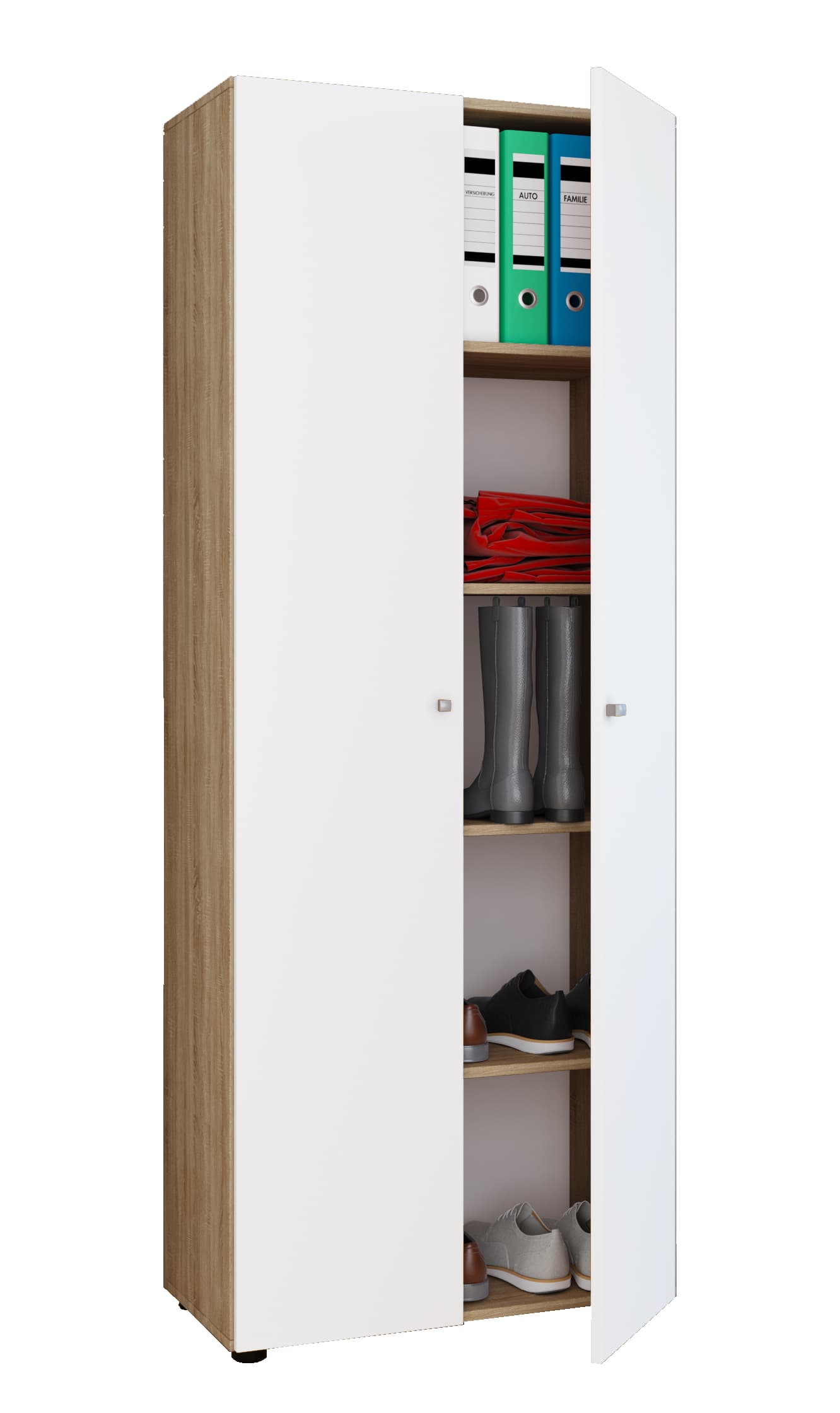 Vandol Ikombi Universalschrank 2 Türen Sonoma-Eiche dekor,Weiß.